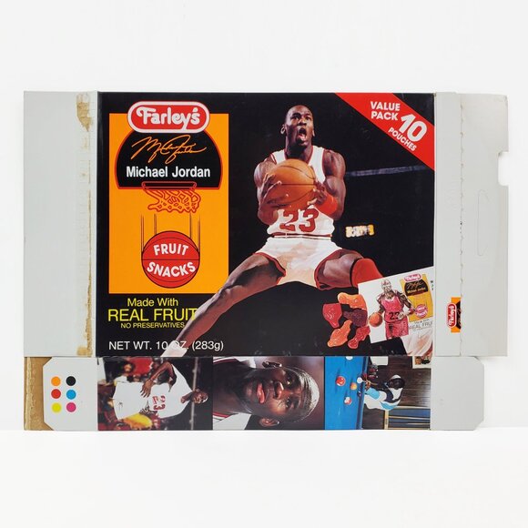 Michael Jordan Vintage 90s Bulls Farley's Fruit Snacks Box Sleeved & Boarded - Picture 4 of 8